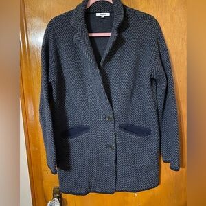 Madewell Oversize hearingbone Merino blend blazer